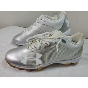 Under Armour Silver White Baseball Cleats 4201072726 Low Authentic Collection